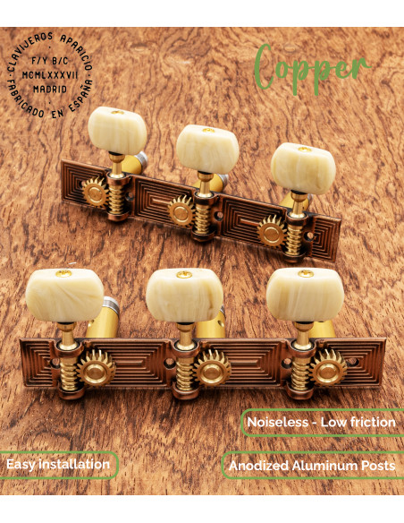 Clavijero Aparicio Guitarra Clásica Modelo Cuenca Cobre/Marfil | Maderas Barber