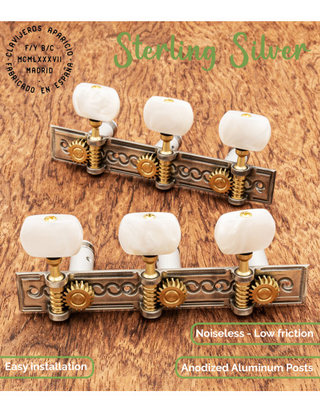 Mechanik Aparicio Konzertgitarre Modelo Sevilla Plata de Ley/Nácar | Maderas Barber