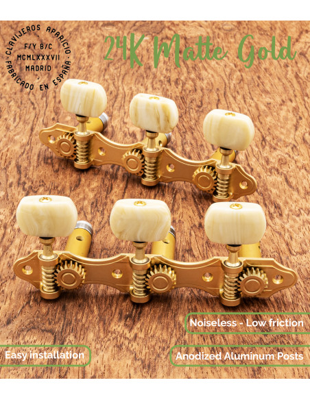Clavijero Aparicio Guitarra Clásica Modelo Murcia Oro Mate 24K/Marfil | Maderas Barber