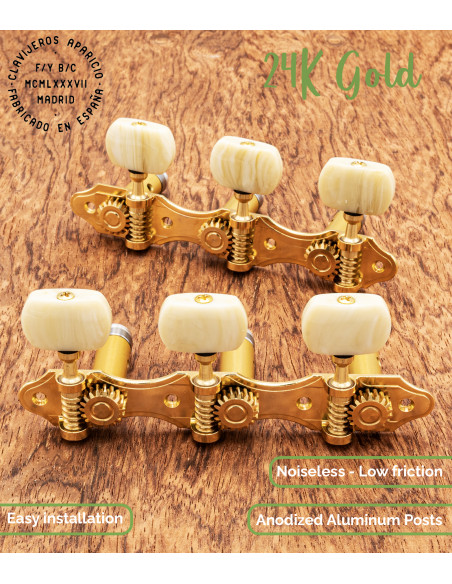 Meccanica Aparicio chitarra classica Modelo Murcia Oro 24K/Marfil | Maderas Barber