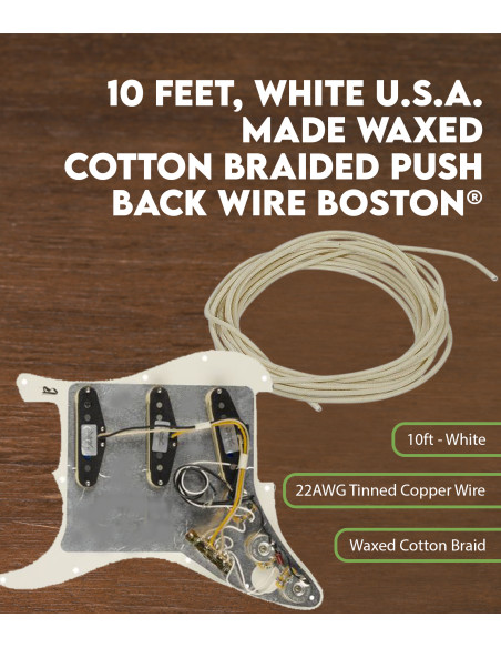 Câble tressé en coton blanc ciré de 50 pieds Boston®