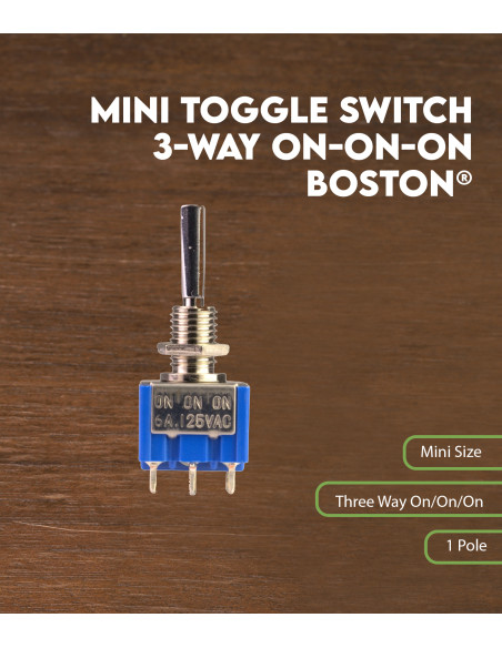 Mini commutateur 3 positions on-on-on Boston®