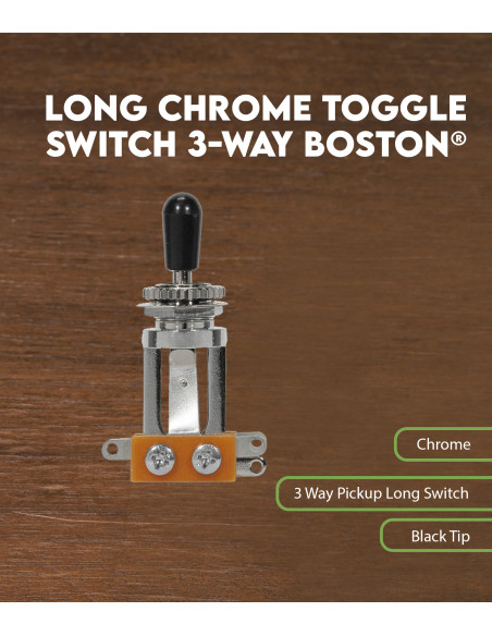 Long chrome toggle switch 3-way Boston® | Maderas Barber