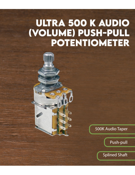 Ultra 500 K audio (volume) push-pull potentiometer | Maderas Barber
