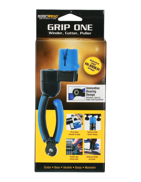 All in ONE String Winder, String Cutter, Pin Puller | MUSIC NOMAD GRIP ONE
