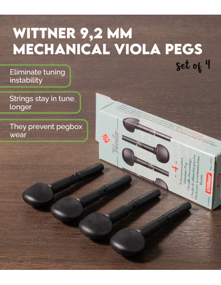 Set of 4 Wittner 9.2mm Mechanical Pegs for Viola | Maderas Barber