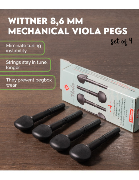 Set de 4 Clavijas Mecánicas Wittner de 8,6mm para Viola | Maderas Barber