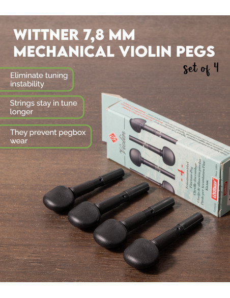 Set de 4 Clavijas Mecánicas Wittner 7.8mm para Violín | Maderas Barber