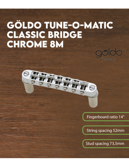 Chevalet Tune-O-Matic 8M  Vintage Chromé