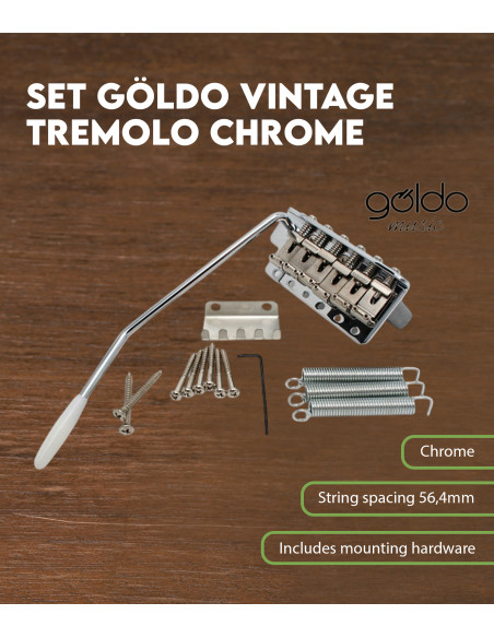 Características  Kit Tremolo Vintage Cromado Göldo