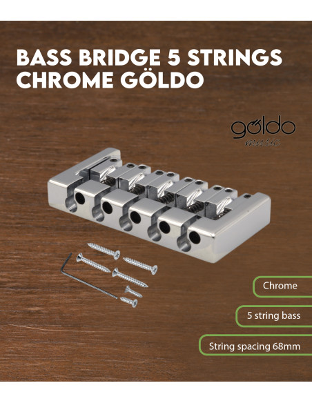 Bass Bridge 5 Strings Chrome Goldo | Maderas Barber