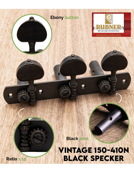 Meccanica Rubner Vintage 150-410N Black Specker chitarra classica | Maderas Barber