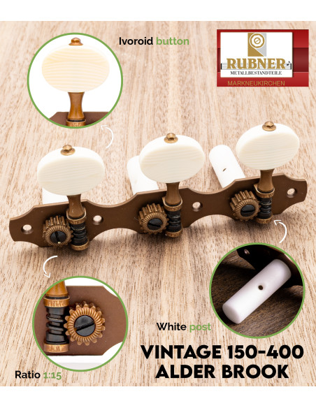 Mécanique Rubner Vintage 150-400 Alder Brook pour Guitare Classique | Maderas Barber