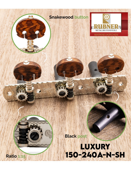 Rubner Luxury 150-240a-N-SH Classical Guitar Machine Head | Maderas Barber