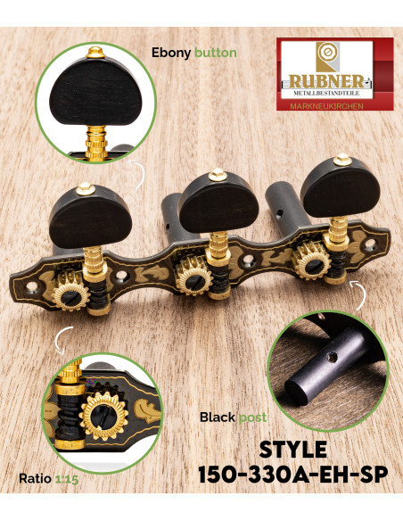 Clavijero Rubner Style 150-330a-EH-SP Guitarra Clásica | Maderas Barber