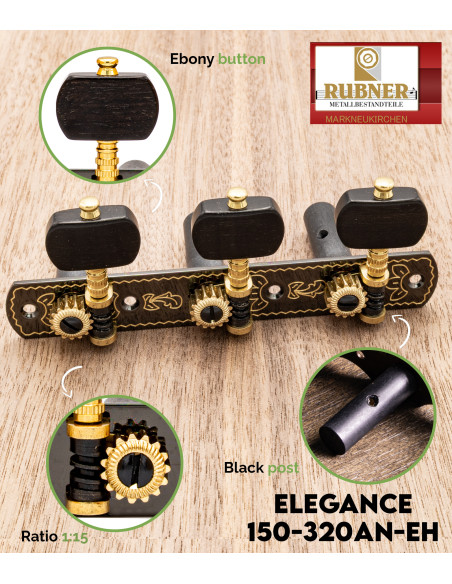 Meccanica Rubner Elegance 150-320a-N-EH chitarra classica | Maderas Barber