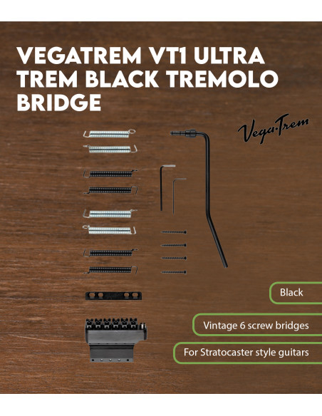 Características Puente Trémolo Vega-Trem VT1 Ultra Trem Estándar Negro