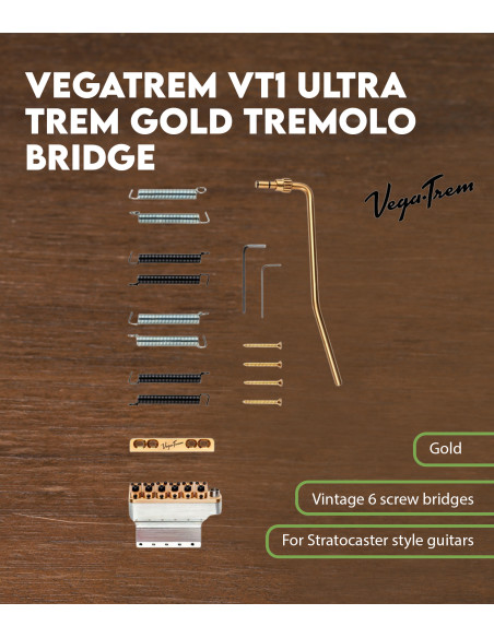 Características Puente Trémolo Vega-Trem VT1 Ultra Trem Estándar Oro