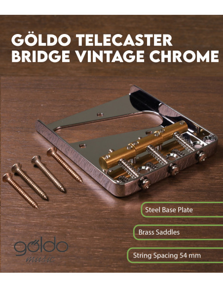 Telecaster Bridge Vintage Goldo  Chrome