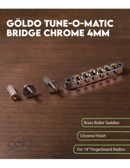 Características Puente Tune-O-Matic 4mm Cromado Göldo