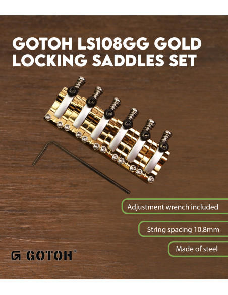 Gotoh LS108GG Gold Locking Saddles Set | Maderas Barber