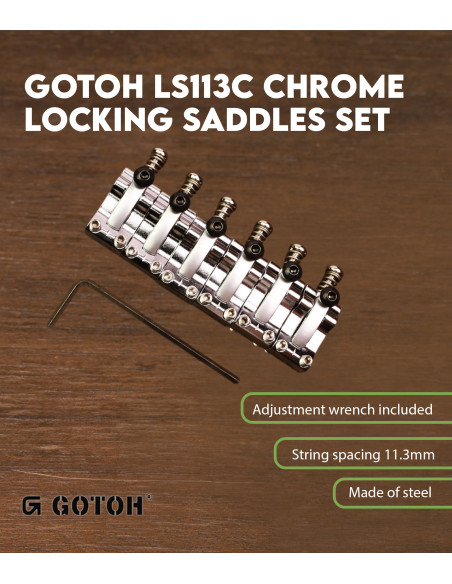 Gotoh LS113C Chrome Locking Saddles Set | Maderas Barber