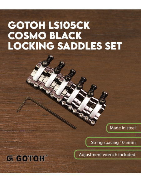 Gotoh LS105CK Chrome Locking Saddles Set | Maderas Barber