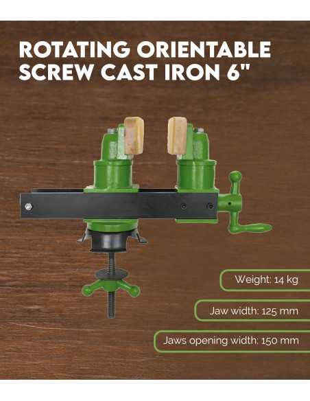 Características Tornillo Orientable Rotativo H. Fund. 6"