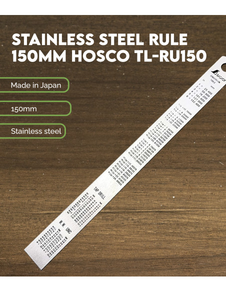 Stainless Steel Rule 150mm Hosco TL-RU150 | Maderas Barber