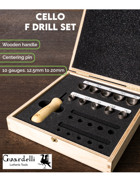 Guardelli F-Hole Drill Set for Cello| Maderas Barber