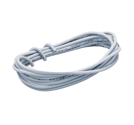 22AWG White 1m Single Core Hookup Wire | Maderas Barber