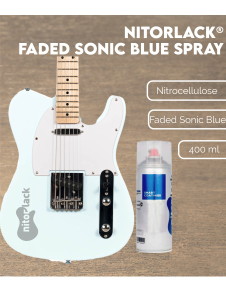 Laca Nitrocelulosa Nitorlack® Faded Sonic Blue Spray | Maderas Barber