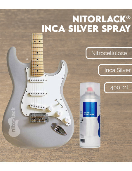 Nitorlack® Inca Silver Nitrocellulose Lacquer Spray | Maderas Barber