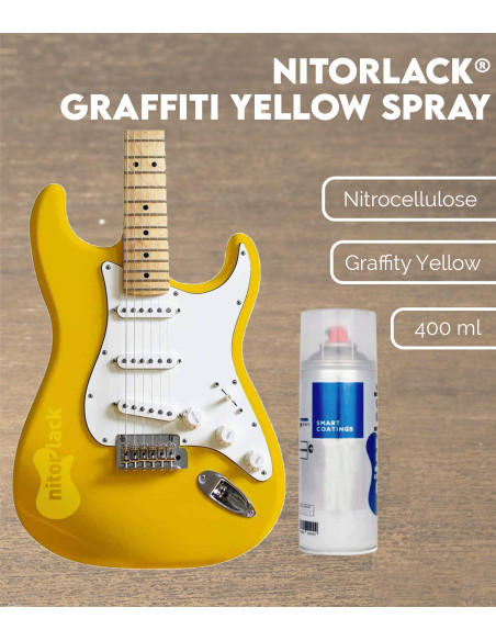 Laca Nitrocelulosa Nitorlack® Graffiti Yellow Spray | Maderas Barber