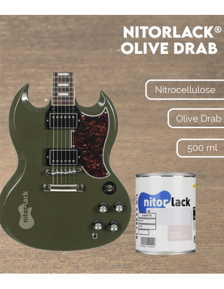 Laca Nitrocelulosa Nitorlack® Olive Drab 0.5l. | Maderas Barber