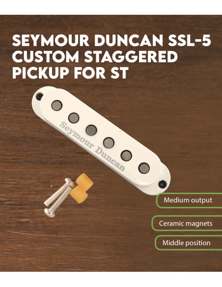 Características Pastilla Seymour Duncan Ssl-5 Custom Staggered para Strat