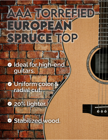 Tables Épinette Européen Torréfiée AAA Guitare Classique | Maderas Barber