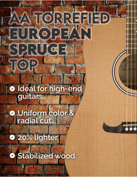 Tavola de abete europeo Torrefactada AA chitarra acustica | Maderas Barber
