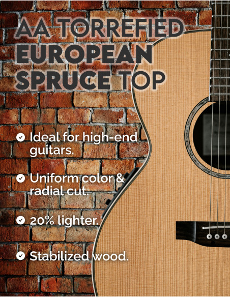 Tables Épinette d’Européen Torréfiée AA Guitare Classique | Maderas Barber