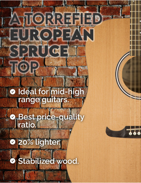 Tavola de abete europeo Torrefactada A chitarra acustica | Maderas Barber