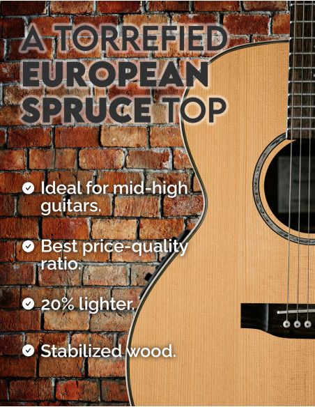 Tavola de abete europeo Torrefactada A chitarra classica | Maderas Barber