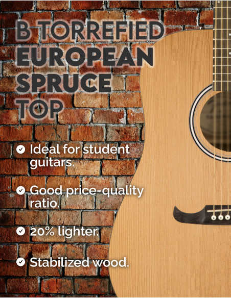 Decke de europäische Fichte Torrefactada B Akustikgitarre | Maderas Barber