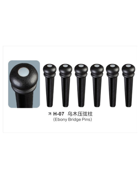 H-07 Ebony Acoustic Guitar Pins