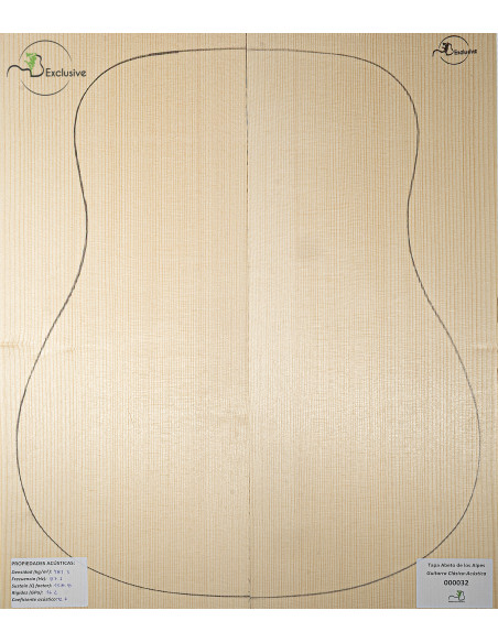 Tavola abete delle Alpi n. 000032 chitarra classica/acustica MB Exclusive