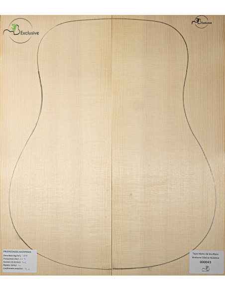 Tavola abete delle Alpi n. 000043 chitarra classica/acustica MB Exclusive