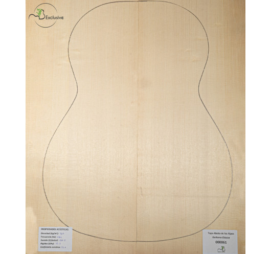 Tapa Abeto de los Alpes Nº 000061 Guitarra Clásica MB Exclusive
