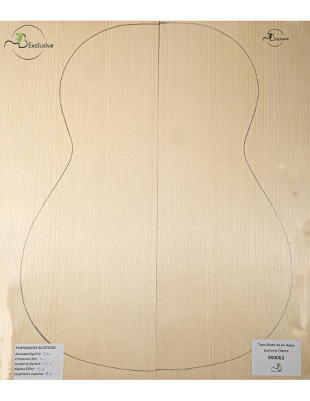 Tavola abete delle Alpi n. 000062 chitarra classica MB Exclusive
