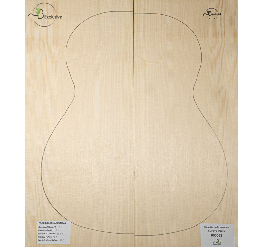Table en Épicéa des Alpes Nº 000063 Guitare Classique MB Exclusive