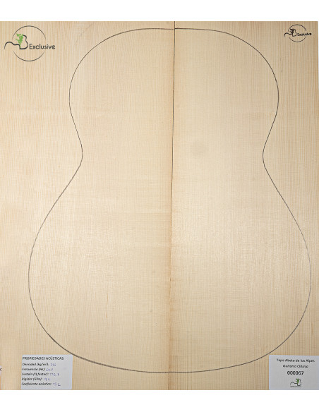 Tavola abete delle Alpi n. 000067 chitarra classica MB Exclusive