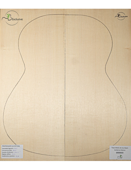 Tavola abete delle Alpi n. 000069 chitarra classica MB Exclusive